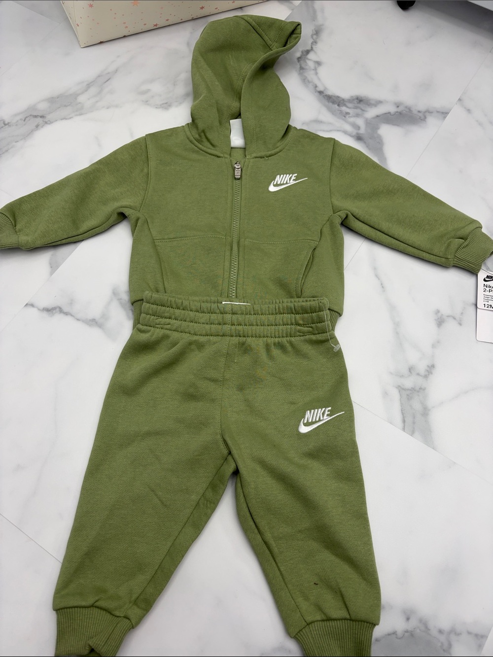 Nike Kids Sage Green Hoodie & Joggers Set - Picture 2 of 3